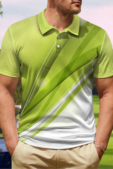 Classic Green Men's Polo Shirt with Short Sleeves